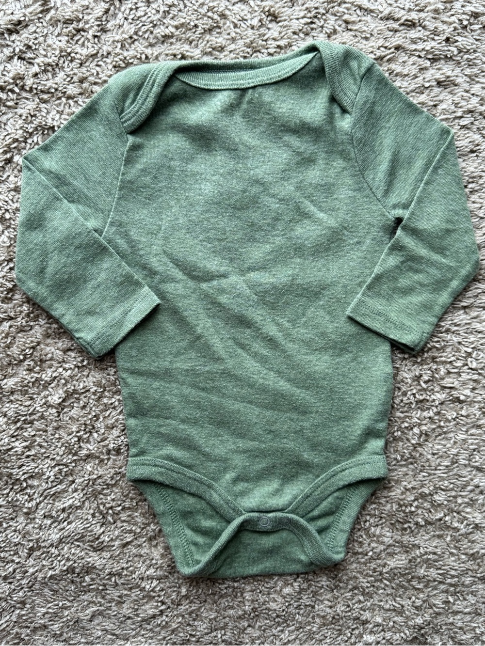 Cloud Island Sage Green Long Sleeve Bodysuit Baby 3-6 Months Solid One Piece